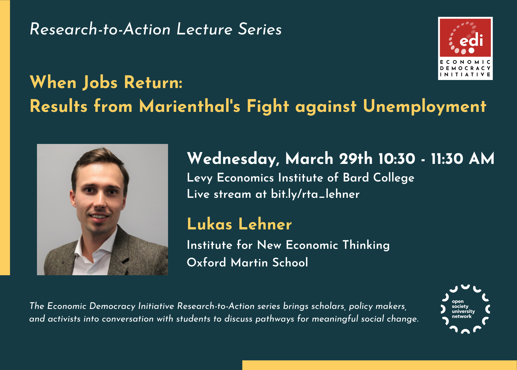 When Jobs Return: Results from Marienthal's Fight against Unemployment with Lukas Lehner